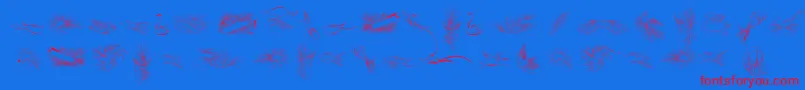 PenmanshipBirdsFree-Schriftart – Rote Schriften auf blauem Hintergrund