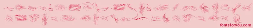 PenmanshipBirdsFree Font – Red Fonts on Pink Background