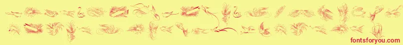 PenmanshipBirdsFree Font – Red Fonts on Yellow Background