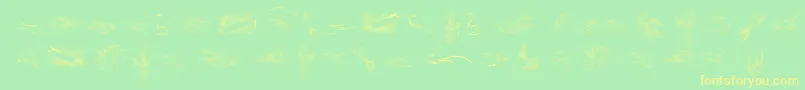 PenmanshipBirdsFree-fontti – keltaiset fontit vihreällä taustalla