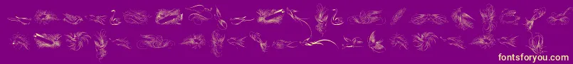 PenmanshipBirdsFree-Schriftart – Gelbe Schriften auf violettem Hintergrund