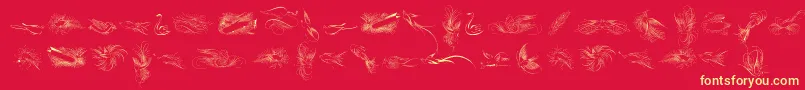 Шрифт PenmanshipBirdsFree – жёлтые шрифты на красном фоне