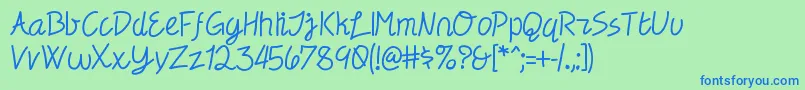Electronica Font – Blue Fonts on Green Background