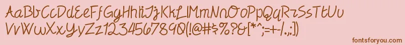 Electronica Font – Brown Fonts on Pink Background