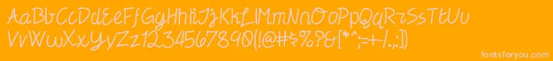 Electronica Font – Pink Fonts on Orange Background