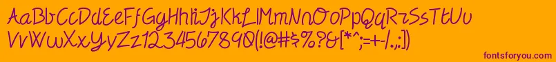 Electronica Font – Purple Fonts on Orange Background