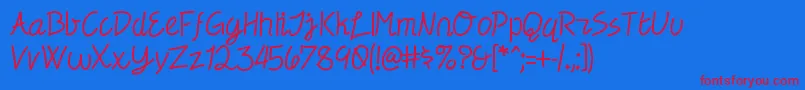 Electronica Font – Red Fonts on Blue Background