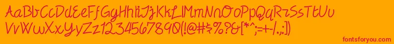 Electronica Font – Red Fonts on Orange Background