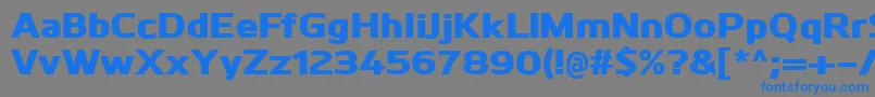 フォントKuroHeavy – 灰色の背景に青い文字