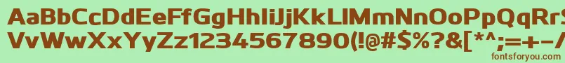 KuroHeavy Font – Brown Fonts on Green Background