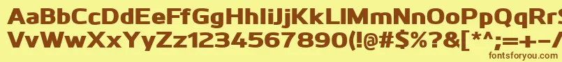 KuroHeavy Font – Brown Fonts on Yellow Background