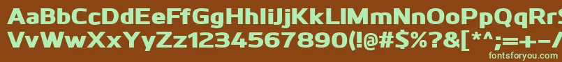 KuroHeavy-fontti – vihreät fontit ruskealla taustalla