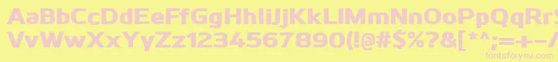 Fonte KuroHeavy – fontes rosa em um fundo amarelo