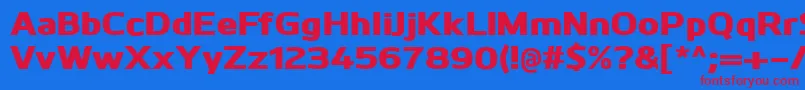 KuroHeavy Font – Red Fonts on Blue Background