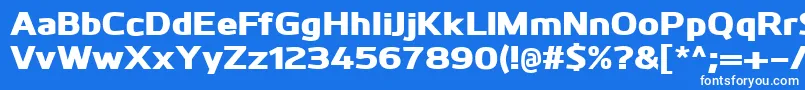 Czcionka KuroHeavy – białe czcionki na niebieskim tle