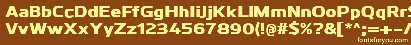 KuroHeavy-fontti – keltaiset fontit ruskealla taustalla