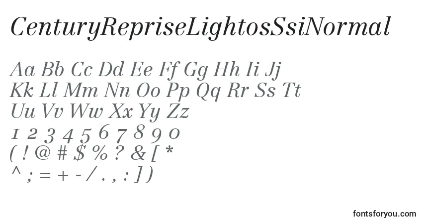 Шрифт CenturyRepriseLightosSsiNormal – алфавит, цифры, специальные символы