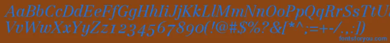 Więcej informacji o czcionce CenturyRepriseLightosSsiNormal Czcionka CenturyRepriseLightosSsiNormal – niebieskie czcionki na brązowym tle