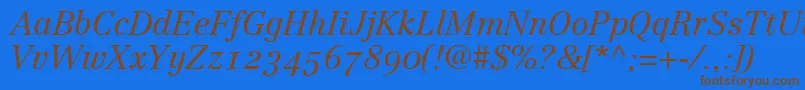 CenturyRepriseLightosSsiNormal Font – Brown Fonts on Blue Background
