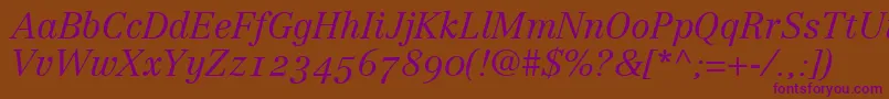 CenturyRepriseLightosSsiNormal Font – Purple Fonts on Brown Background