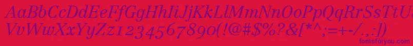 CenturyRepriseLightosSsiNormal Font – Purple Fonts on Red Background