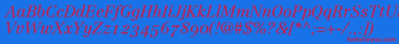 CenturyRepriseLightosSsiNormal Font – Red Fonts on Blue Background