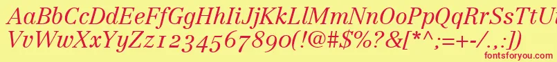 CenturyRepriseLightosSsiNormal Font – Red Fonts on Yellow Background