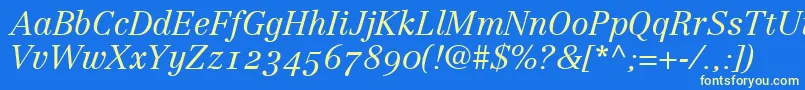 CenturyRepriseLightosSsiNormal Font – Yellow Fonts on Blue Background