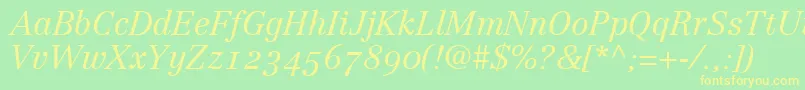 CenturyRepriseLightosSsiNormal Font – Yellow Fonts on Green Background