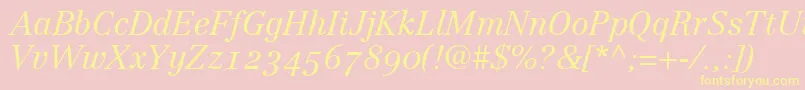 CenturyRepriseLightosSsiNormal Font – Yellow Fonts on Pink Background