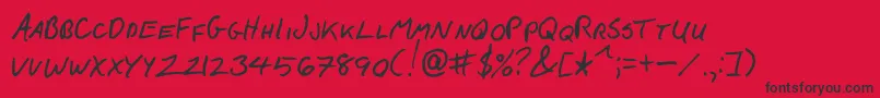 Czcionka FCkBeans – czarne czcionki na czerwonym tle