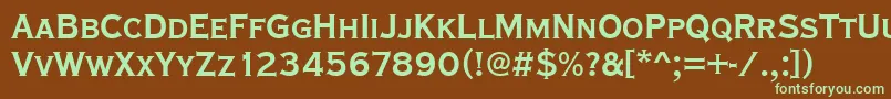 Шрифт Copperplatetbolcon – зелёные шрифты на коричневом фоне