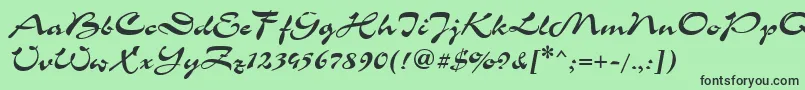 フォントCorri15 – 緑の背景に黒い文字