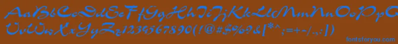 Corri15 Font – Blue Fonts on Brown Background