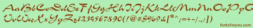 Corri15-fontti – ruskeat fontit vihreällä taustalla