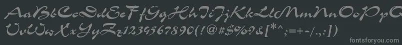 フォントCorri15 – 黒い背景に灰色の文字