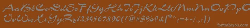 Corri15-fontti – harmaat kirjasimet ruskealla taustalla