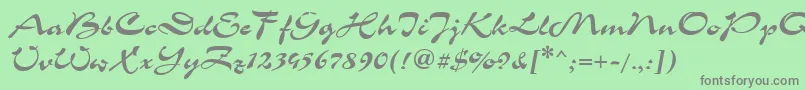 フォントCorri15 – 緑の背景に灰色の文字