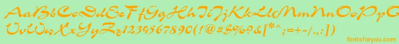 Corri15 Font – Orange Fonts on Green Background