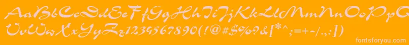 Corri15-fontti – vaaleanpunaiset fontit oranssilla taustalla