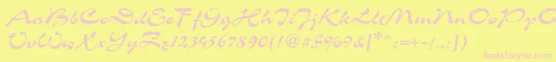 Corri15-fontti – vaaleanpunaiset fontit keltaisella taustalla