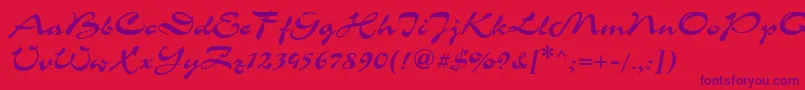 Corri15 Font – Purple Fonts on Red Background
