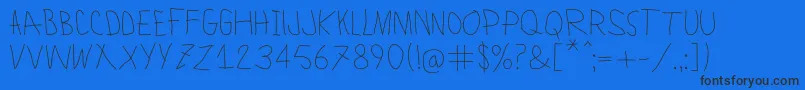 LamiarLight-Schriftart – Schwarze Schriften auf blauem Hintergrund