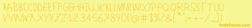 LamiarLight Font – Orange Fonts on Yellow Background