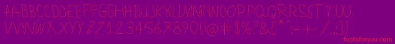 LamiarLight-Schriftart – Rote Schriften auf violettem Hintergrund