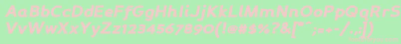 PerspectiveSansBlackItalic Font – Pink Fonts on Green Background