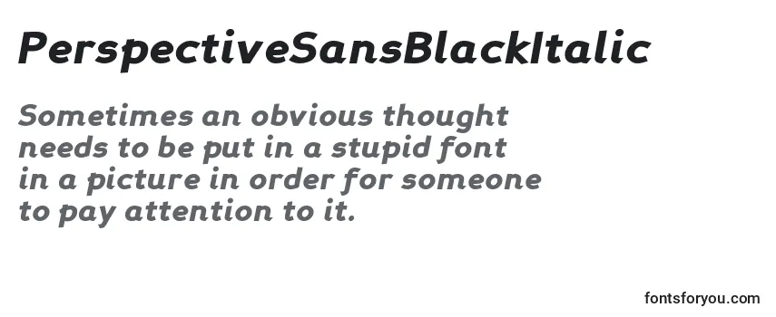 Review of the PerspectiveSansBlackItalic Font