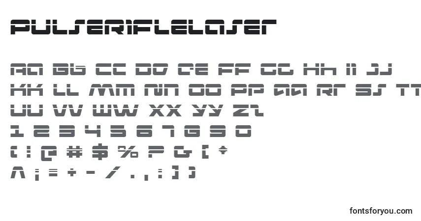 Czcionka PulseRifleLaser – alfabet, cyfry, specjalne znaki