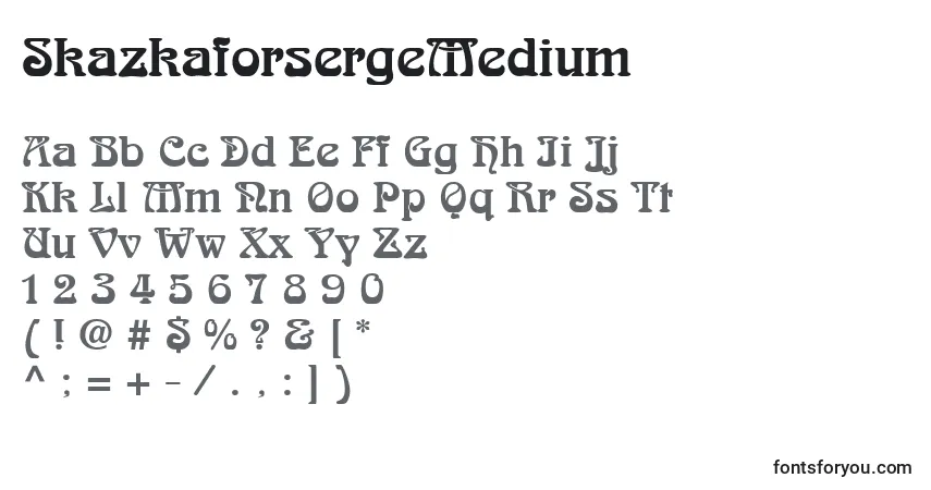 Czcionka SkazkaforsergeMedium – alfabet, cyfry, specjalne znaki