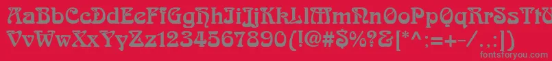 フォントSkazkaforsergeMedium – 赤い背景に灰色の文字